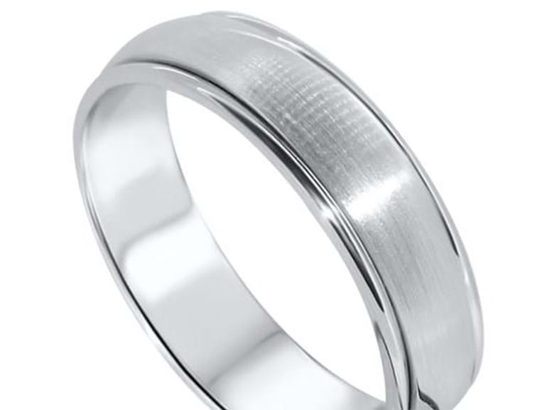 Textured and Polished Wedding Ring