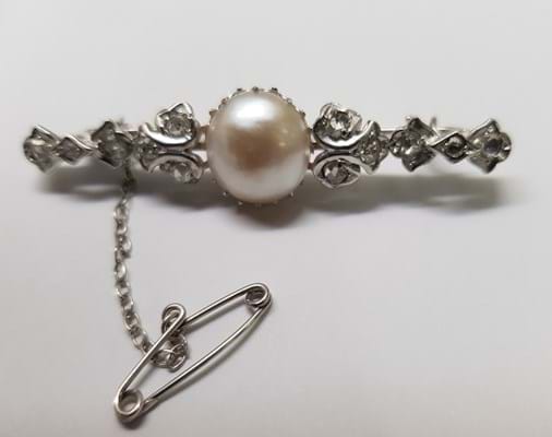 Antique Pearl Diamond Brooch
