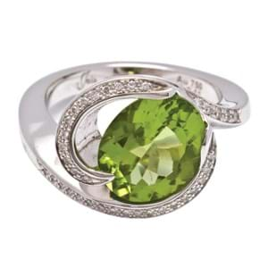 Peridot and Diamond Ring