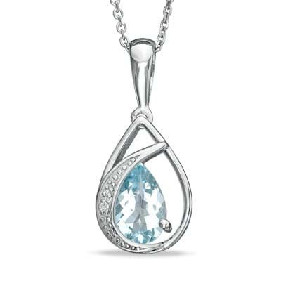 Aquamarine and Diamond Pendant