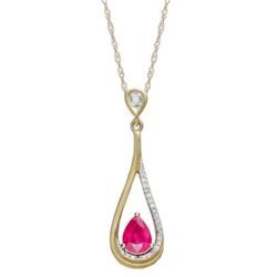 Pink Sapphire and Diamond Pendant